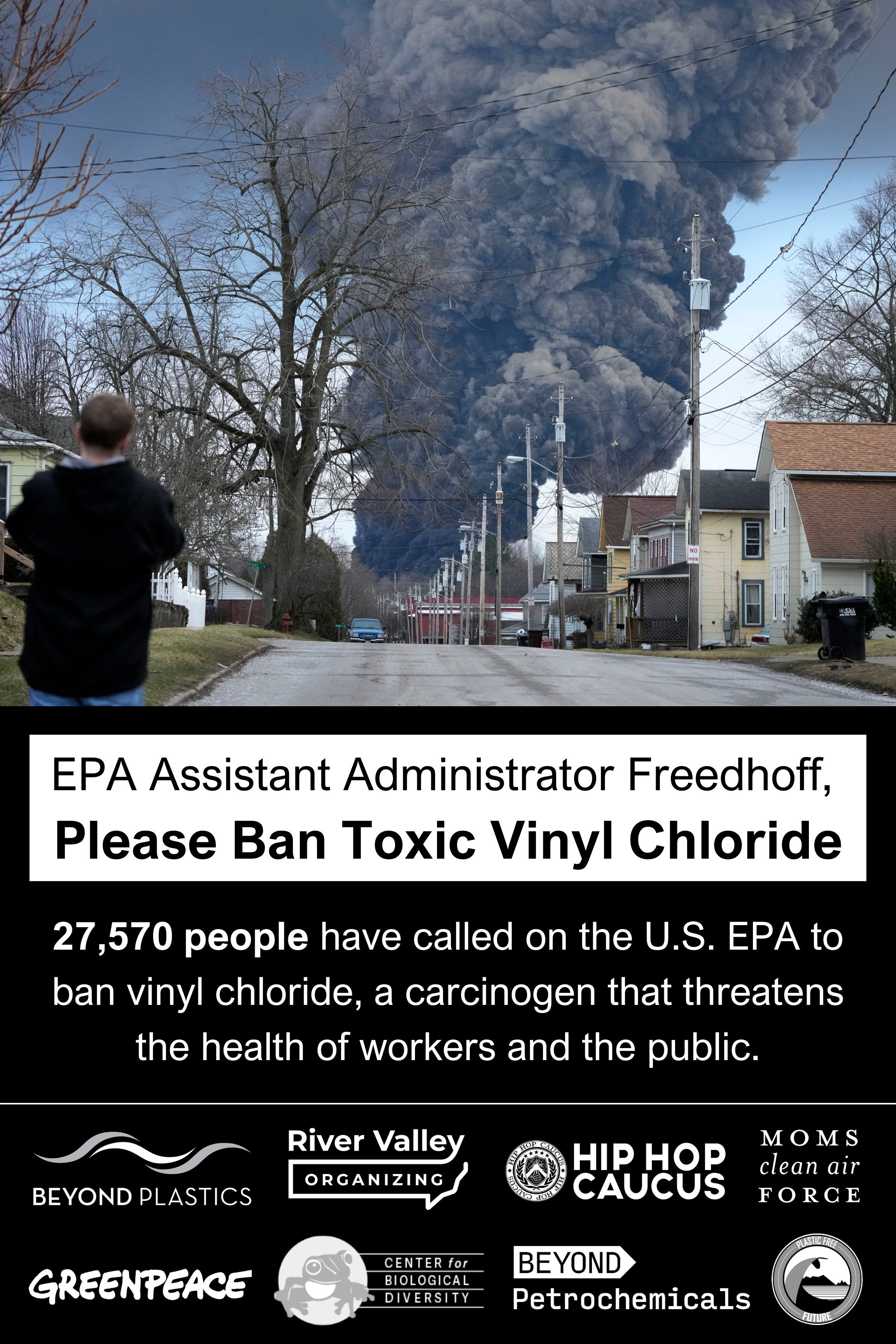 Environmental Leaders Deliver 27,570 Petition Signatures to EPA Calling for Ban on Vinyl Chloride